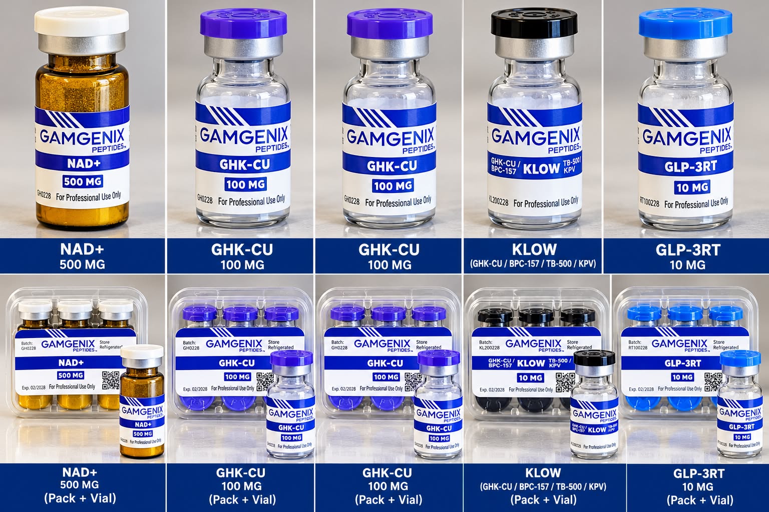 Full supplied product photo showing all vials and packs without cropping